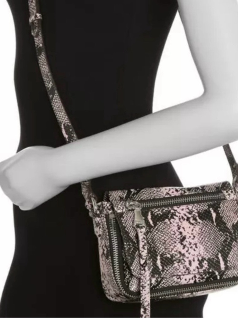 Aimee Kestenberg Sorrento Leather Crossbody (pink & black)- NWT